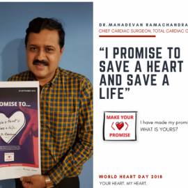 World Heart Day 2018 – Dr.Mahadevan makes a promise